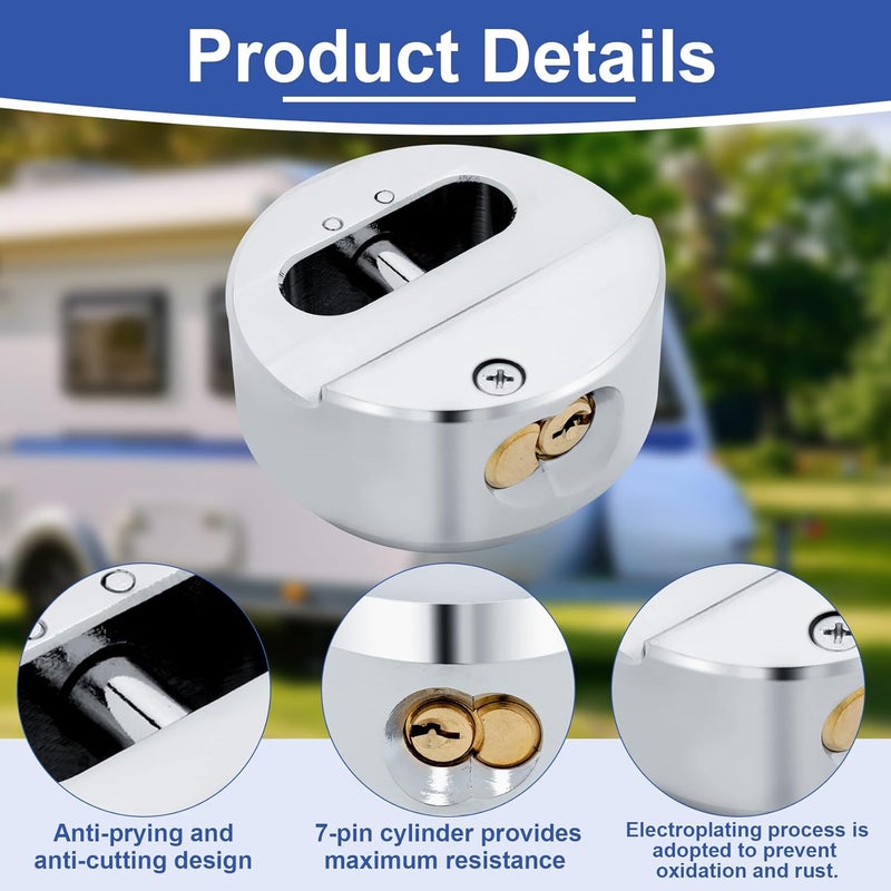Soobool 6271 Puck Lock, Hidden Shackle Padlock (2 Pack), Puck Locks, Pucks Locks for Trailers, 2-7/8" Hidden Shackle Padlock, Heavy Duty Puck Lockk with Keys, Trailer Pucks Padlocks 2 Pack - Image 3